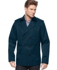 Button up your classic look with this lightweight, double-breasted trench coat from Nautica. Button up your classic look with this lightweight, double-breasted trench coat from Nautica.