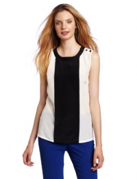 Trina Turk Women's Colorblock Cassidy Top, Ivory/Noir, Large Trina Turk Women's Colorblock Cassidy Top, Ivory/Noir, Large