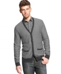 This cardigan from Sons of Intrigue add polish to your casual style. This cardigan from Sons of Intrigue add polish to your casual style.