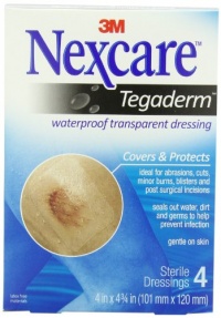 Nexcare Tegaderm Transparent Dressing 4 Inch X 4 3/4 Inch, 4-Count
