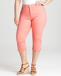 Not Your Daughter's Jeans Plus Size Fiona Cuff Crop Jeans in Coral Reef