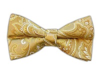 100% Silk Woven Gold Paisley Self-Tie Bow Tie 100% Silk Woven Gold Paisley Self-Tie Bow Tie