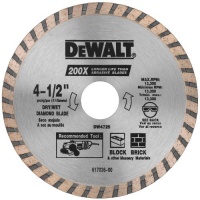DEWALT DW4725 High Performance 4-1/2-Inch Dry Cutting Continuous Rim Diamond Saw Blade with 7/8-Inch Arbor for Masonry DEWALT DW4725 High Performance 4-1/2-Inch Dry Cutting Continuous Rim Diamond Saw Blade with 7/8-Inch Arbor for Masonry