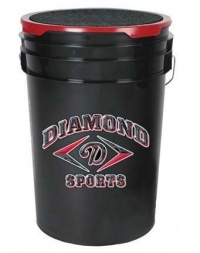 Diamond 6-Gallon Ball Bucket with Lid, Black Diamond 6-Gallon Ball Bucket with Lid, Black