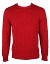 Nautica Mens Classic Cable Knit Long Sleeve Sweater