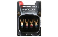 Monster QuickLock MKII Gold Angled Spade Connectors For Easy Self Crimping Terminations - 2 pr