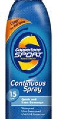 Coppertone Sport Continuous Spray SPF 15, 6-Ounce Bottle (Pack of 3)