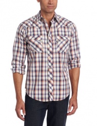 Wrangler Men's Poplin Plaid Snaps Short Sleeve Western Jean Shirt Wrangler Men's Poplin Plaid Snaps Short Sleeve Western Jean Shirt