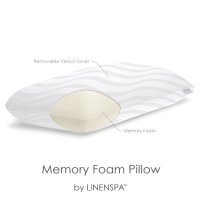 LinenSpa® Memory Foam Molded Pillow with Luxurious Cotton Velour Washable Cover LinenSpa® Memory Foam Molded Pillow with Luxurious Cotton Velour Washable Cover