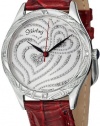 Stuhrling Original Women's 582.2215H2 Amour Aphrodite Elegante Swiss Quartz Swarovski Crystal Red Leather Strap Watch