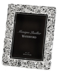 Luxe silver plate blossoms into the gorgeous Sunday Rose picture frame with Monique Lhuillier's designer touch. A beautiful way to preserve joyful moments. Luxe silver plate blossoms into the gorgeous Sunday Rose picture frame with Monique Lhuillier's designer touch. A beautiful way to preserve joyful moments.