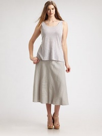 The rebirth of cool, slip into this lightweight linen design offering an irresistibly feminine fit.ScoopneckSleevelessAllover stripesPull-on styleAbout 28 from shoulder to hemLinenHand washImported The rebirth of cool, slip into this lightweight linen design offering an irresistibly feminine fit.ScoopneckSleevelessAllover stripesPull-on styleAbout 28 from shoulder to hemLinenHand washImported