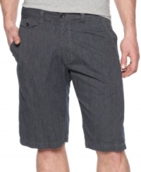 Dress up your casual style with these DKNY Jeans striped trouser shorts for a go-anywhere look. Dress up your casual style with these DKNY Jeans striped trouser shorts for a go-anywhere look.