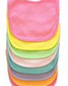 Neat Solutions 8 Pack Multi-Color Solid Knit Terry Feeder Bib, Girl