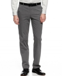 Stripes on these dress pants from Calvin Klein alter your work week wardrobe regimen. Stripes on these dress pants from Calvin Klein alter your work week wardrobe regimen.
