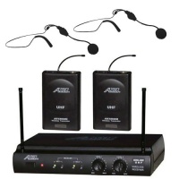 Audio2000 Awm6032uh UHF Dual Channel Wireless Microphone System with Two Headset Mic Audio2000 Awm6032uh UHF Dual Channel Wireless Microphone System with Two Headset Mic