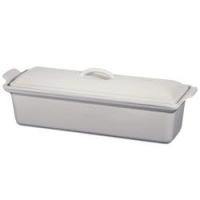 Le Creuset Heritage Stoneware 3/4-Quart Pate Terrine with Press, White Le Creuset Heritage Stoneware 3/4-Quart Pate Terrine with Press, White