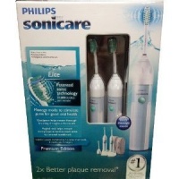 Philips Sonicare Essence HX5752/71 Power Toothbrush Twin Pack (2 Handles, 2 Travel Caps, 2 Chargers, 2 Cases, 2 Brushheads, and 2 Brushhead Holders) Philips Sonicare Essence HX5752/71 Power Toothbrush Twin Pack (2 Handles, 2 Travel Caps, 2 Chargers, 2 Cases, 2 Brushheads, and 2 Brushhead Holders)