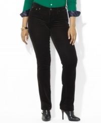 Lauren Ralph Lauren's essential plus size pant features a slim, straight leg and a hint of stretch for a versatile, modern look. Lauren Ralph Lauren's essential plus size pant features a slim, straight leg and a hint of stretch for a versatile, modern look.