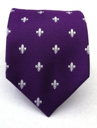 100% Silk Woven Royal Purple Fleur de Lis Tie 100% Silk Woven Royal Purple Fleur de Lis Tie