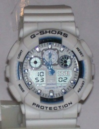 Shors Aviation Series X-Large Analog-Digital White and Blue Sports Watch