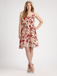 Woven silk meets a stunning print giving this feminine dress instant appeal. Your waist will be instantly defined, thanks to the self-tie, drawstring detail. U-neckSleevelessAllover printDrawstring waistAbout 23 from natural waistSilkHand washImported Woven silk meets a stunning print giving this feminine dress instant appeal. Your waist will be instantly defined, thanks to the self-tie, drawstring detail. U-neckSleevelessAllover printDrawstring waistAbout 23 from natural waistSilkHand washImported