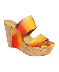 Stunning straps. Nine West's Larysa platform wedge sandals slide on comfortably and are super stylish too. Stunning straps. Nine West's Larysa platform wedge sandals slide on comfortably and are super stylish too.