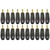 GLS Audio Black Chrome Series -Generation 4 Gold Connector Banana Plugs Banana Clips - 20 Pack -10 Reds and 10 Black