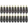 GLS Audio Black Chrome Series -Generation 4 Gold Connector Banana Plugs Banana Clips - 20 Pack -10 Reds and 10 Black