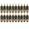 GLS Audio Locking Series Generation 4 Gold Connector Banana Plugs Banana Clips - 20 Pack (10 Reds and 10 Blacks)