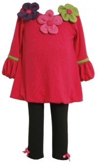 Bonnie Jean Girls 2-6X Knit Bubble Top Leggging Set, Fuchsia, 2T Bonnie Jean Girls 2-6X Knit Bubble Top Leggging Set, Fuchsia, 2T