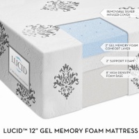 Lucid by Linen Spa 12-Inch Gel Memory Foam Mattress, 4-Pound, King Lucid by Linen Spa 12-Inch Gel Memory Foam Mattress, 4-Pound, King