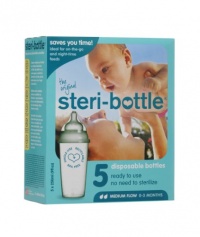 Steribottle BPA-Free 0-3 Months Baby Bottles Medium Flow, Clear, 5-Counts Steribottle BPA-Free 0-3 Months Baby Bottles Medium Flow, Clear, 5-Counts