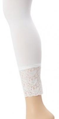 HUE Women's Lace Trim Footless HUE Women's Lace Trim Footless