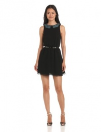 BCBGeneration Women's Scallop Collar Dress, Black, X-Small