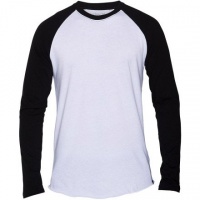 Hurley Men's Staple Long Sleeve Raglan, Black White, Medium Hurley Men's Staple Long Sleeve Raglan, Black White, Medium