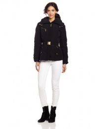 Cole Haan Women's Taffeta Belted Down Jacket, Black, Small Cole Haan Women's Taffeta Belted Down Jacket, Black, Small