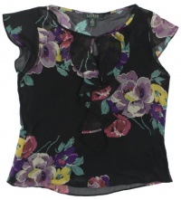 Lauren Ralph Lauren Women's Cap-Sleeve Silk Floral Blouse Lauren Ralph Lauren Women's Cap-Sleeve Silk Floral Blouse