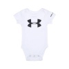 Under Armour Baby-Boys Newborn Big Logo Short Sleeve Bodysuit, White, 6-9 Months