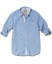 Roll up your sleeves for that casually rakish cool you've been reaching for. This Guess shirt has it in spades.