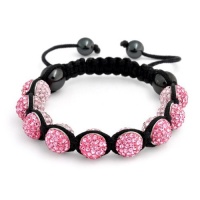 Bling Jewelry Reversible Bracelet Shamballa Inspired Pink Rose Crystal Bead 10mm Bling Jewelry Reversible Bracelet Shamballa Inspired Pink Rose Crystal Bead 10mm
