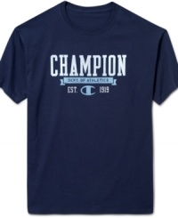 Sport simple casual style with this classic athletic t-shirt from Champion. Sport simple casual style with this classic athletic t-shirt from Champion.