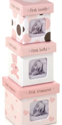 Pearhead Lil' Peach Bear Trinket Box Set, Pink Pearhead Lil' Peach Bear Trinket Box Set, Pink