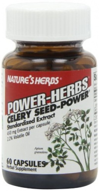 Twinlab Nature's Herbs Power-Herbs Celery Seed-Power, 60 Capsules (Pack of 4)