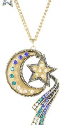 Betsey Johnson Heaven's to Betsey Moon and Star Long Pendant Necklace Betsey Johnson Heaven's to Betsey Moon and Star Long Pendant Necklace