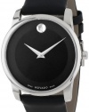 Movado Men's 0606610 Museum Classic Stainless Steel Case Black Calfskin Leather Strap Blue Dial Watch