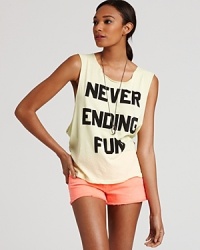 This boldy hued (and worded) WILDFOX tank ensure you'll be the life of the party. This boldy hued (and worded) WILDFOX tank ensure you'll be the life of the party.