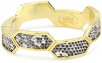 KARA by Kara Ross Classic Hexagon Section Cuff Bracelet, Ring Lizard