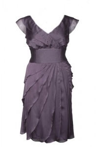 Adrianna Papell Shutter Pleat Chiffon Dress in Lavender 22w Adrianna Papell Shutter Pleat Chiffon Dress in Lavender 22w