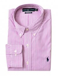 Polo Ralph Lauren Custom-Fit Classic Striped Dress Shirt, Purple, 17 Neck 32/33 Polo Ralph Lauren Custom-Fit Classic Striped Dress Shirt, Purple, 17 Neck 32/33